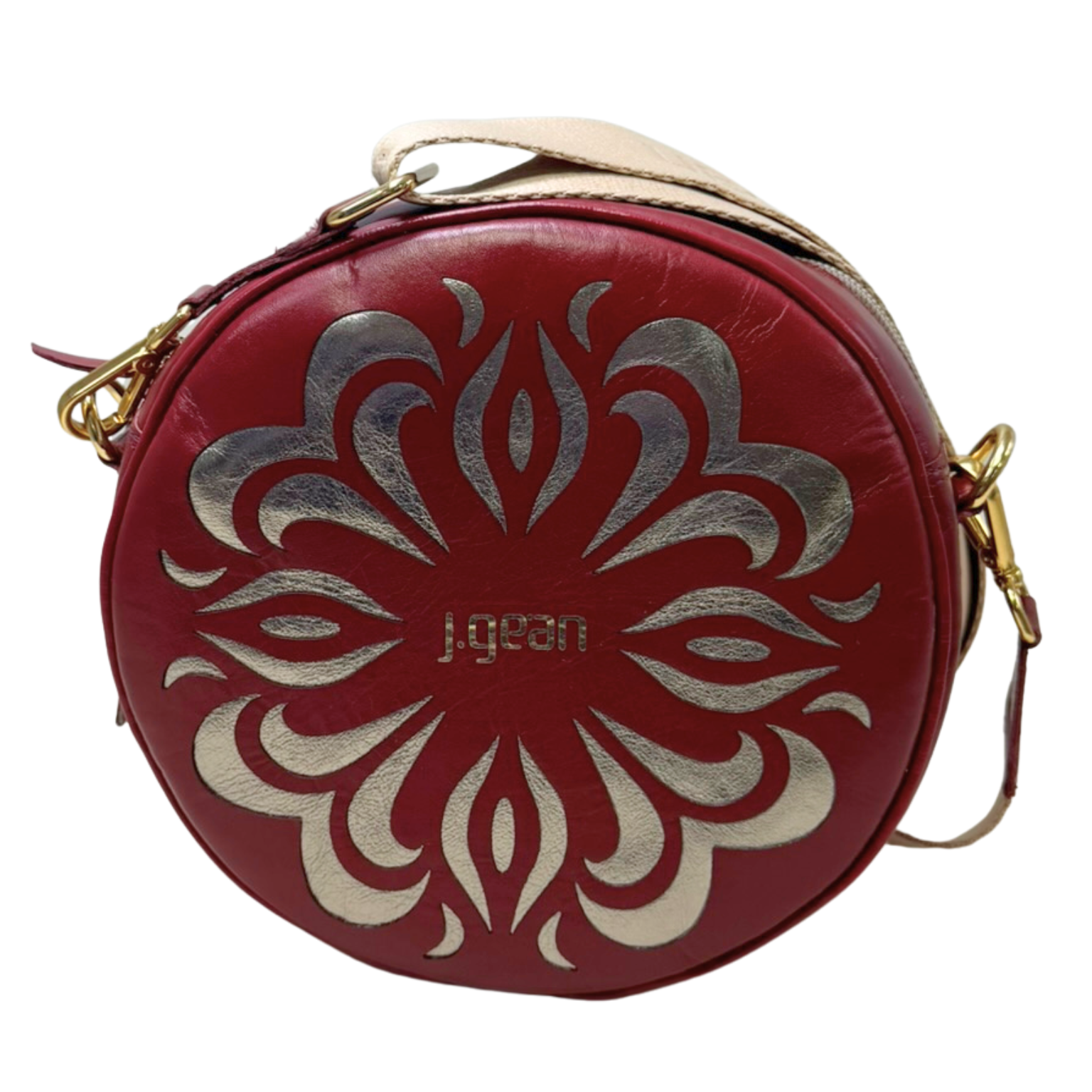 Bolsa JGean PB0026 Couro Natural Vinho