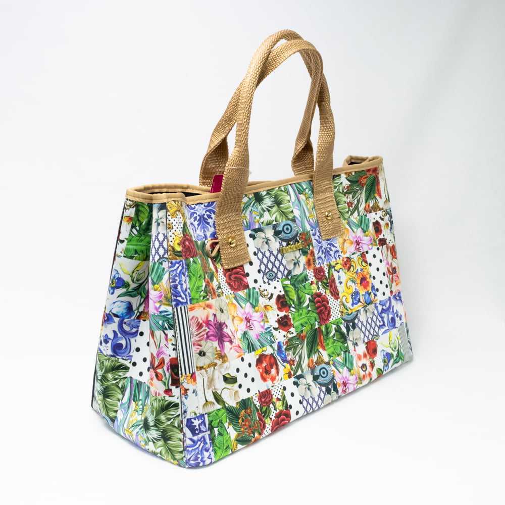 shopping bolsa flowers
