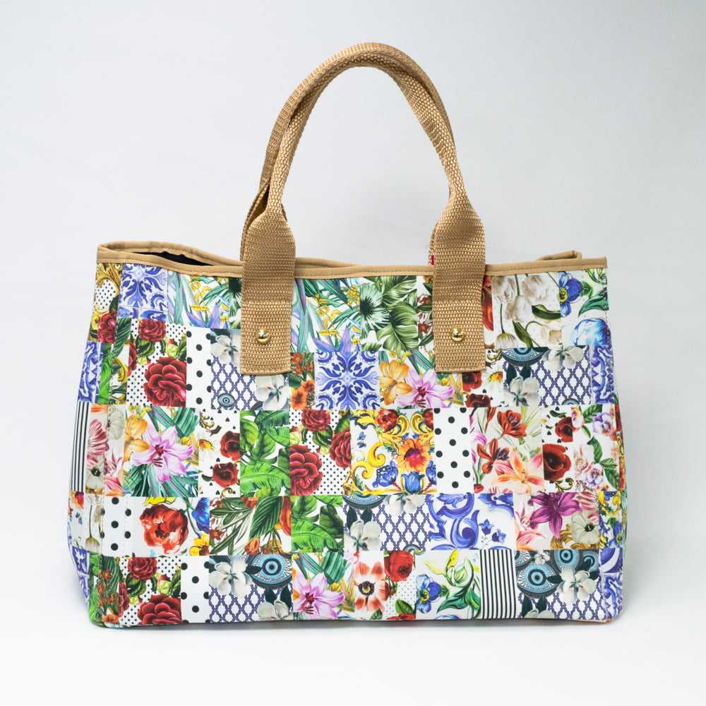 shopping bolsa flowers