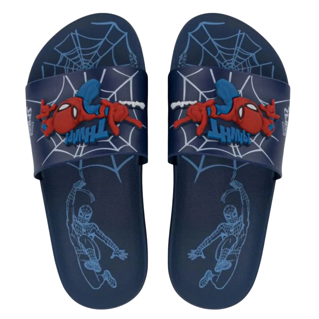 Chinelo Grendene 23310 Slide Homem Aranha Spider Azul