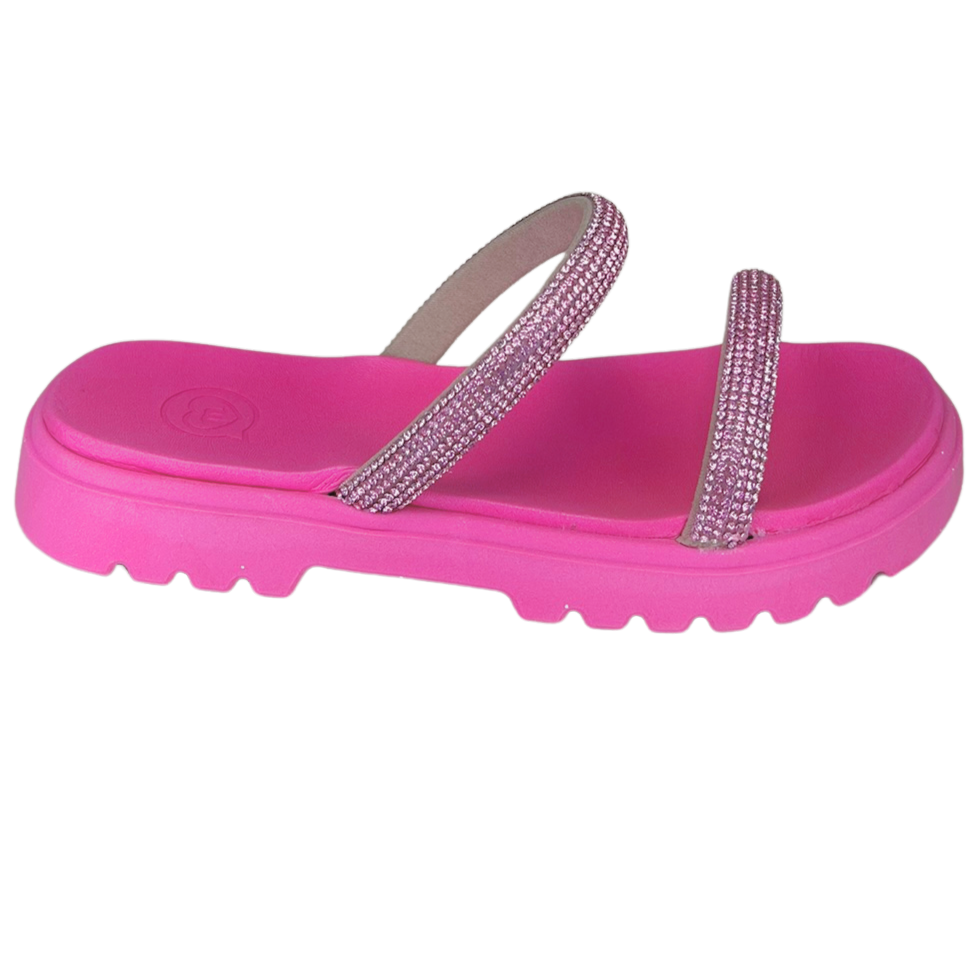 Chinelo Molekinha 2344.127 Papete com Strass Rosa