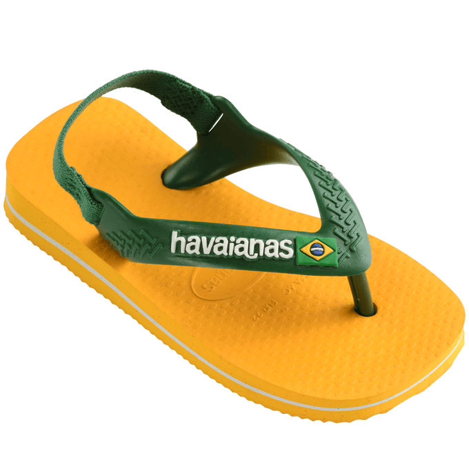 Sandália Havaianas New Baby Brasil Classics Amarelo/Verde Islen