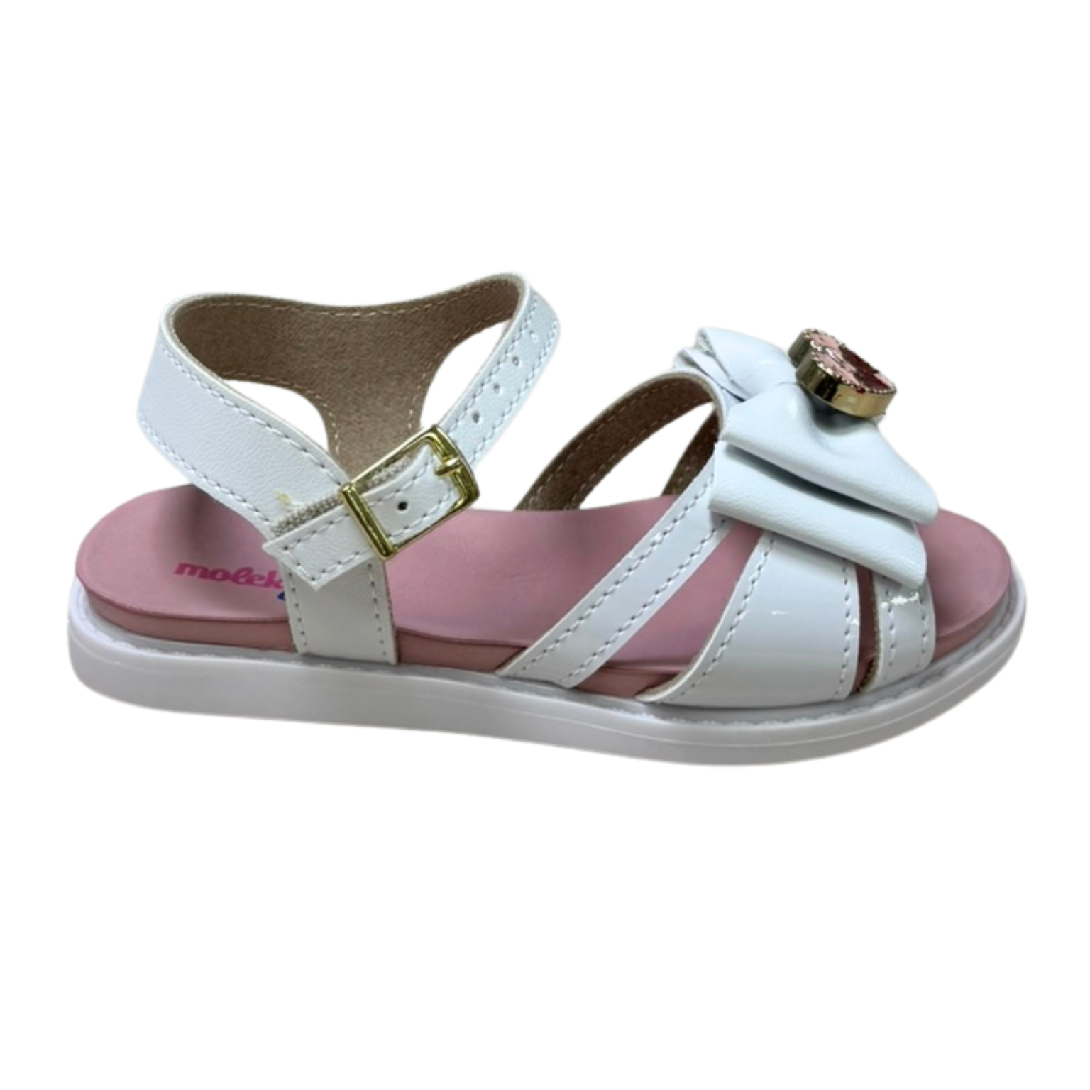 Sandália Molekinha 2714.237 Verniz Premium Branco