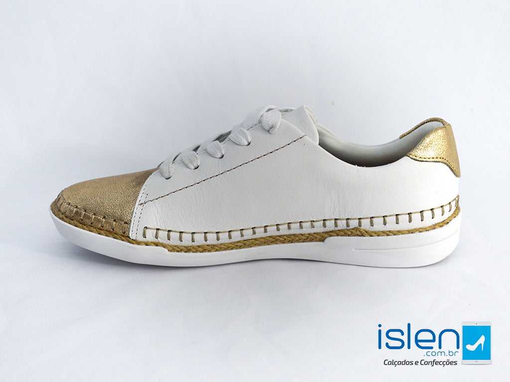 tenis dourado feminino usaflex