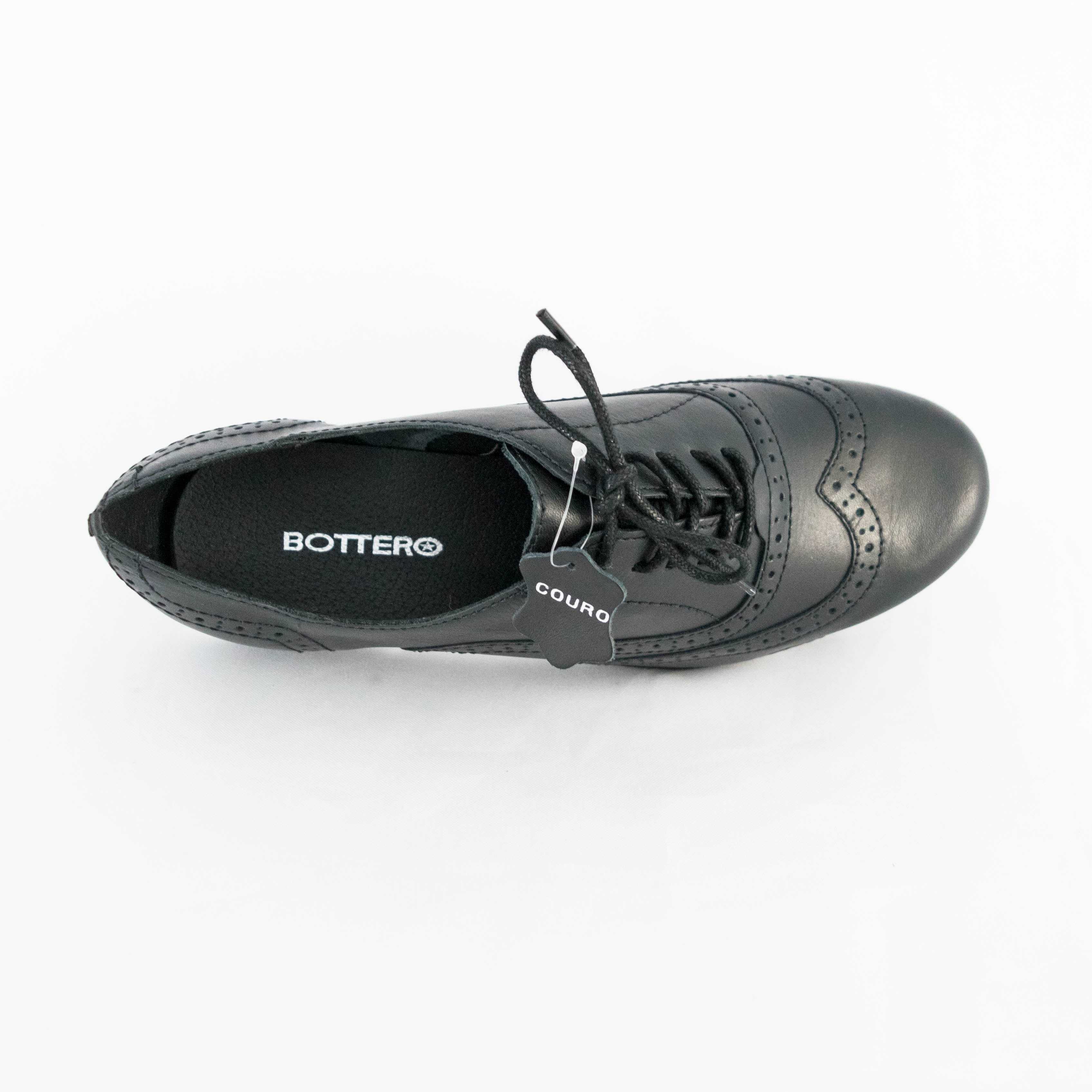 Sapato Bottero 301905 Argos Oxford Couro Tanino Preto