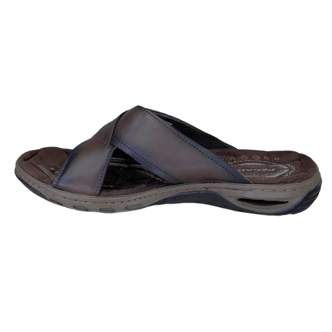 Chinelo Pegada 131661 Couro Natural Anilina Cravo - Islen Calçados