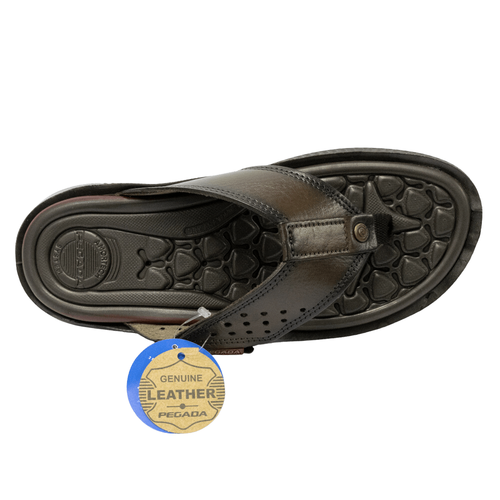 Chinelo Pegada 133155-02 Couro Natural com Elástico Pinhão - Islen