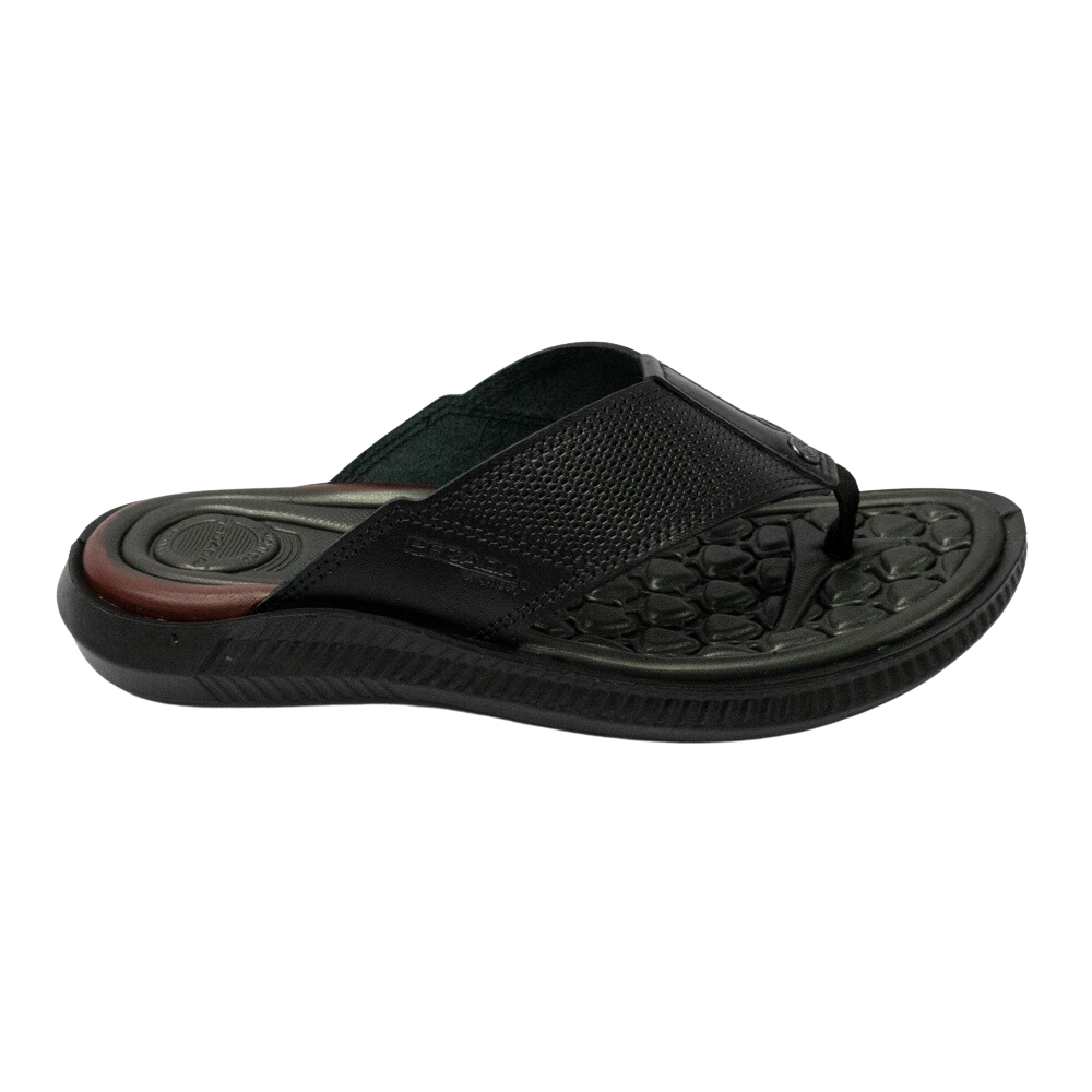 Chinelo Pegada 133159-03 Couro Natural Anilina Preto