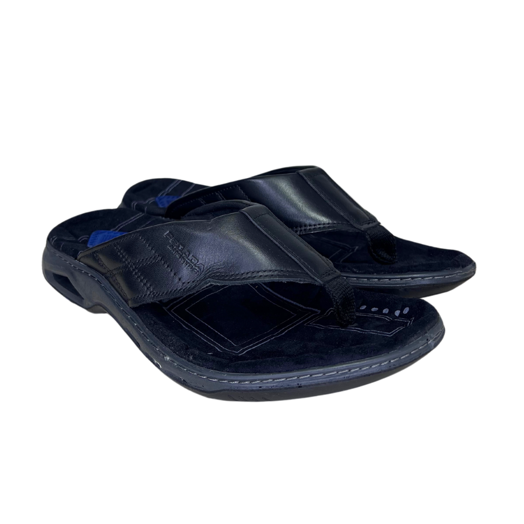 Chinelo Pegada 133222 Couro Natural Anilina Preto - Islen Calçados