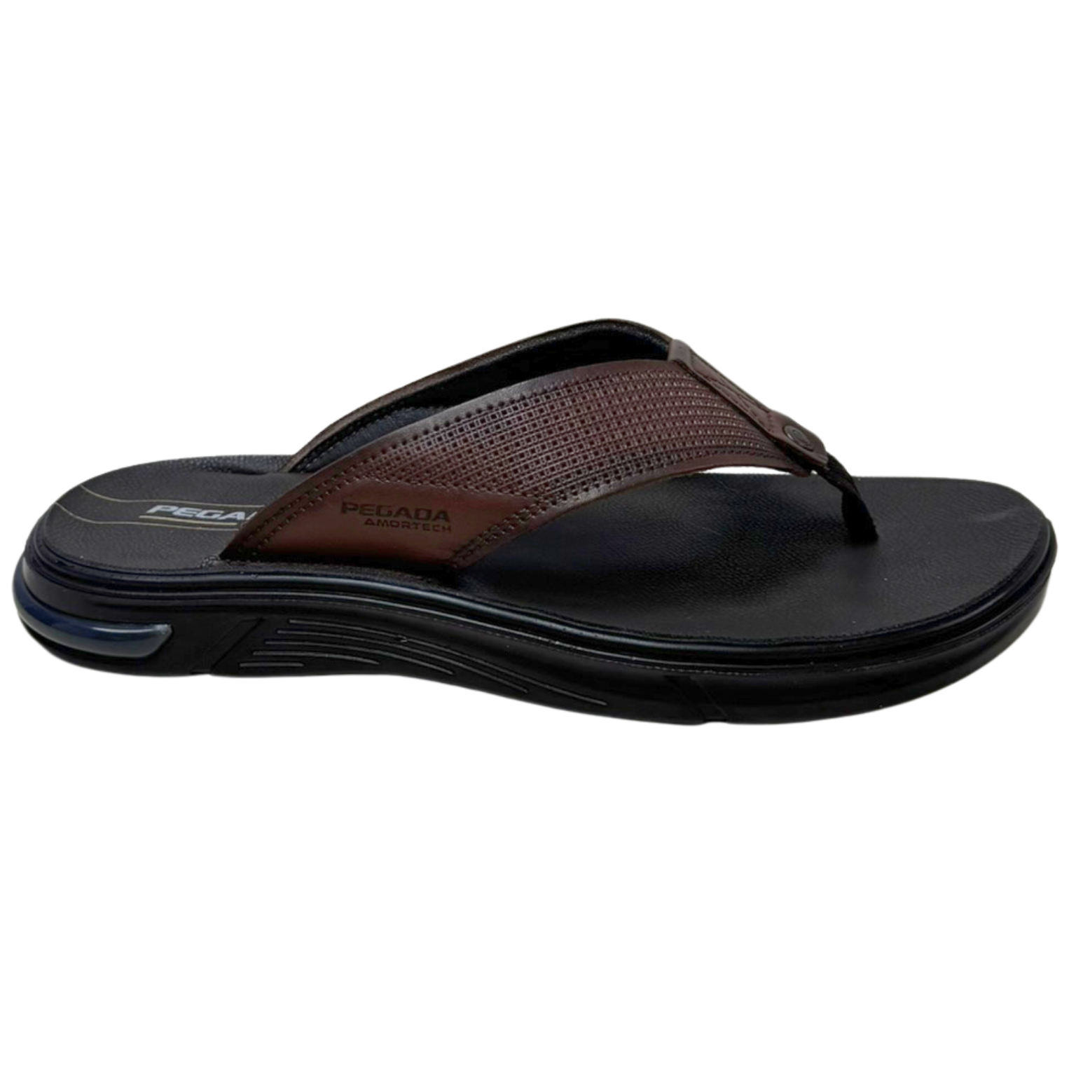 Chinelo Pegada 134403-01 Couro Natural Anilina Pinhão