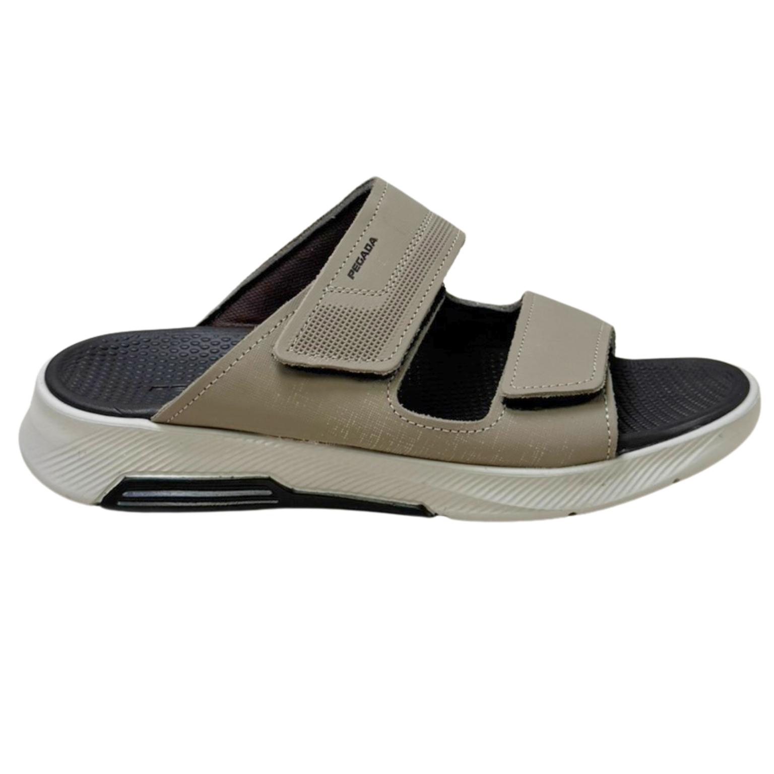 Chinelo Pegada 134704-08 Couro Textura Jeans Areia