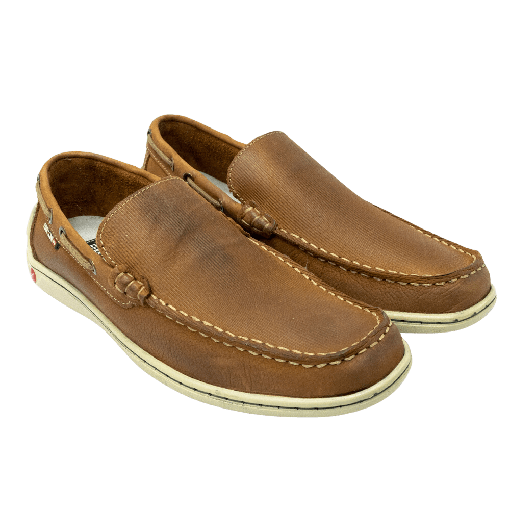 Sapatilha Ferracini 4881-656D Walk Drive em Couro Natural Caramelo