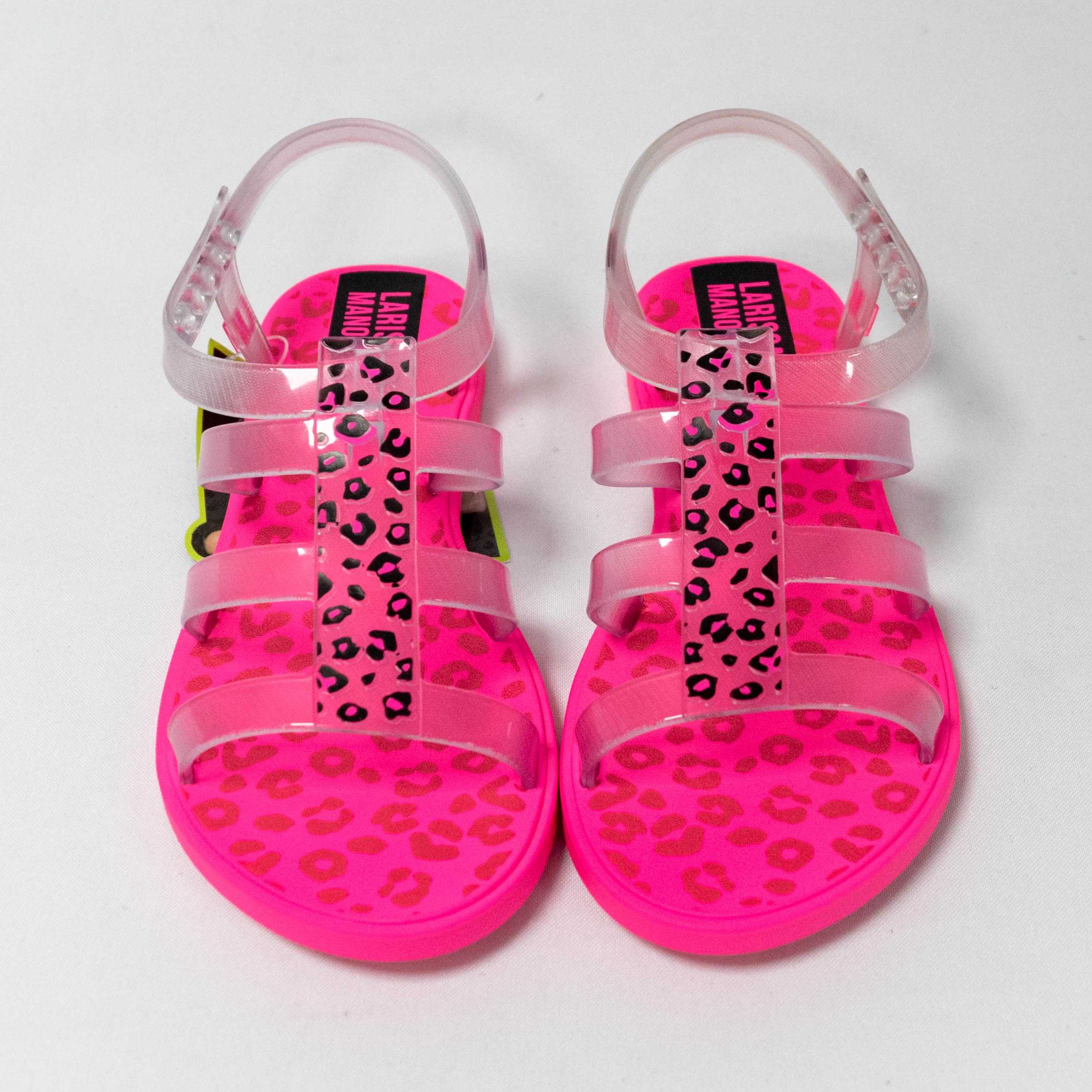 sandalia rosa neon