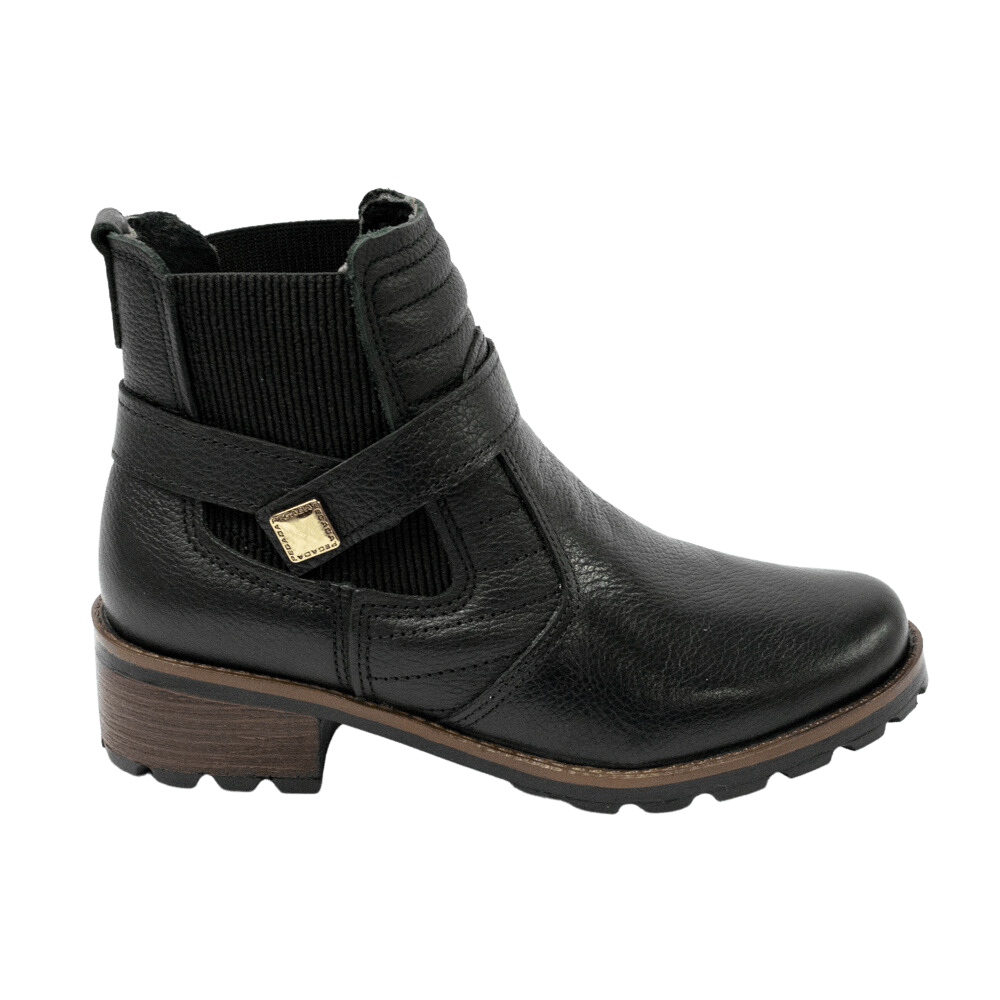 Bota Pegada 281412-05 Couro Natural Burnished com forro Camurçado Preto