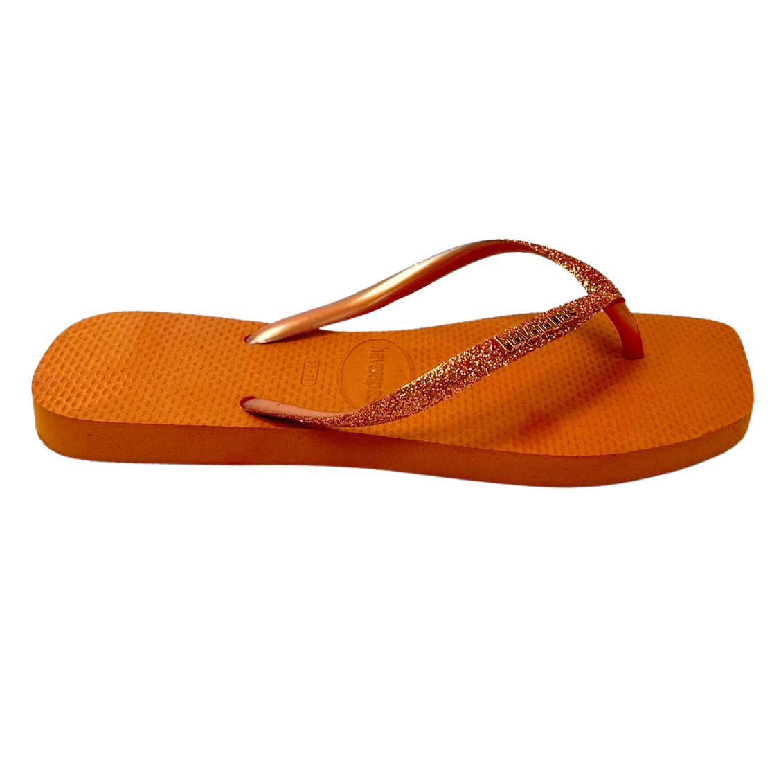 17242 Chinelo Havainas Slim Square Glitter FC Laranja Cerrado