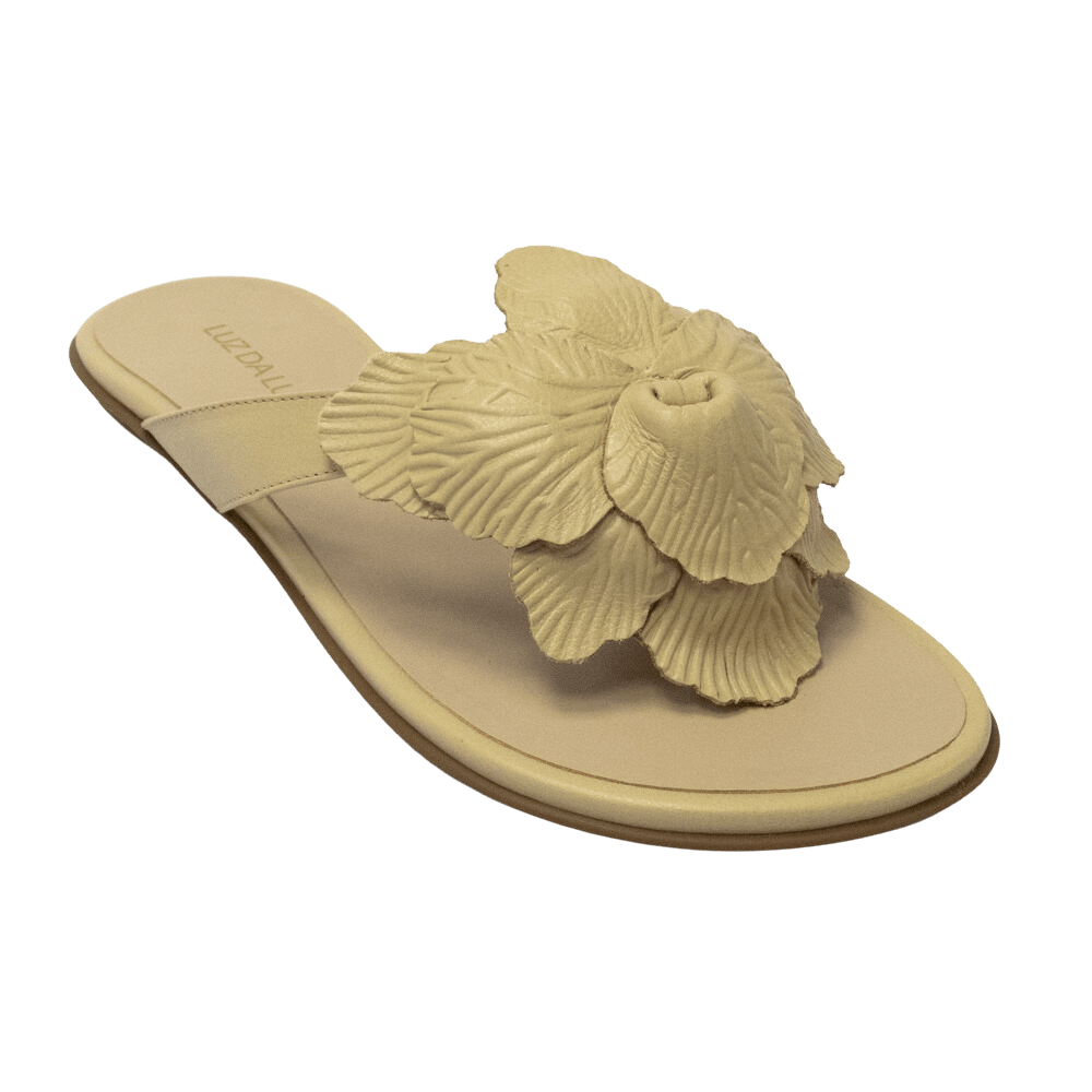 Chinelo Luz da Lua 52210290 Couro Natural Saara Areia - Islen Calçados