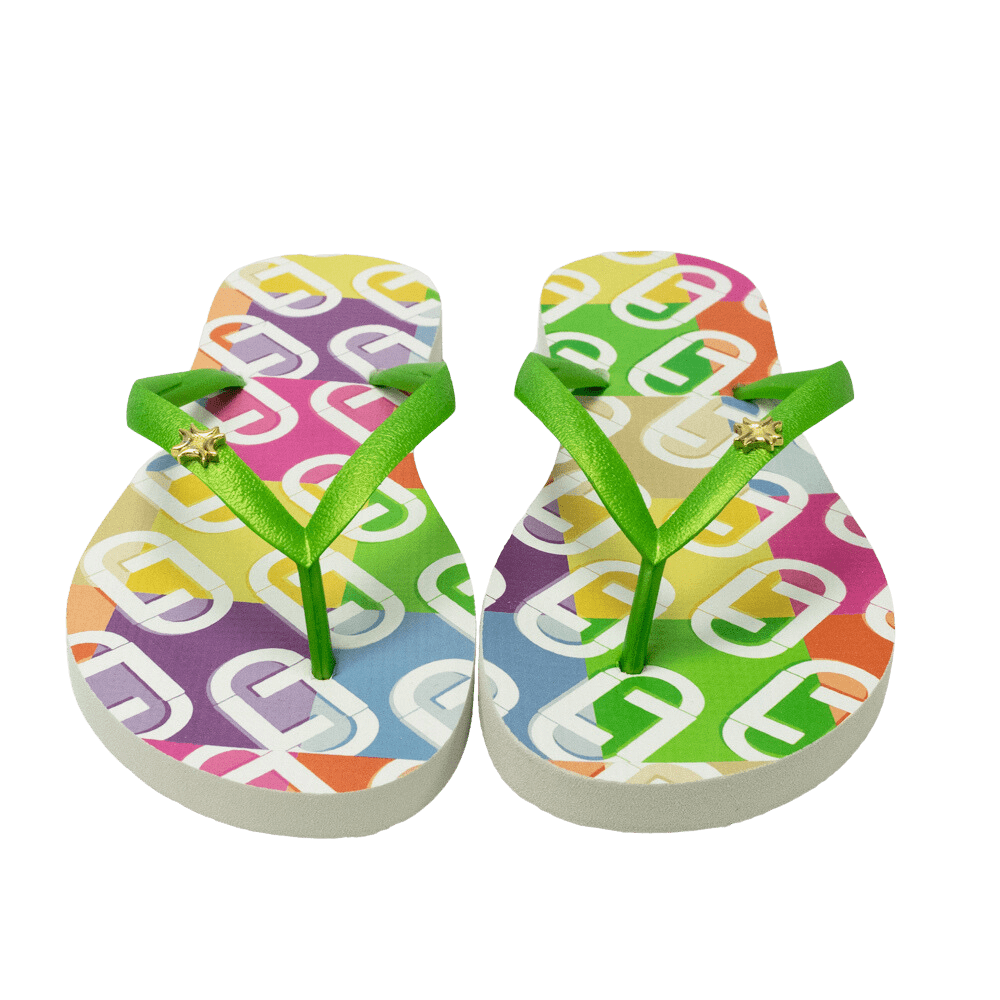 Chinelo Luz da Lua 60150001 Rubber Esmeralda com Monograma Verde - Islen  Calçados