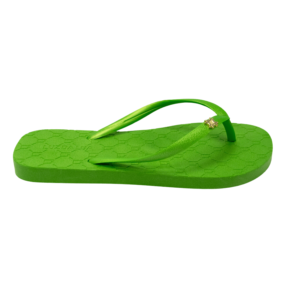 Chinelo Luz da Lua 60150001 Rubber Esmeralda com Monograma Verde