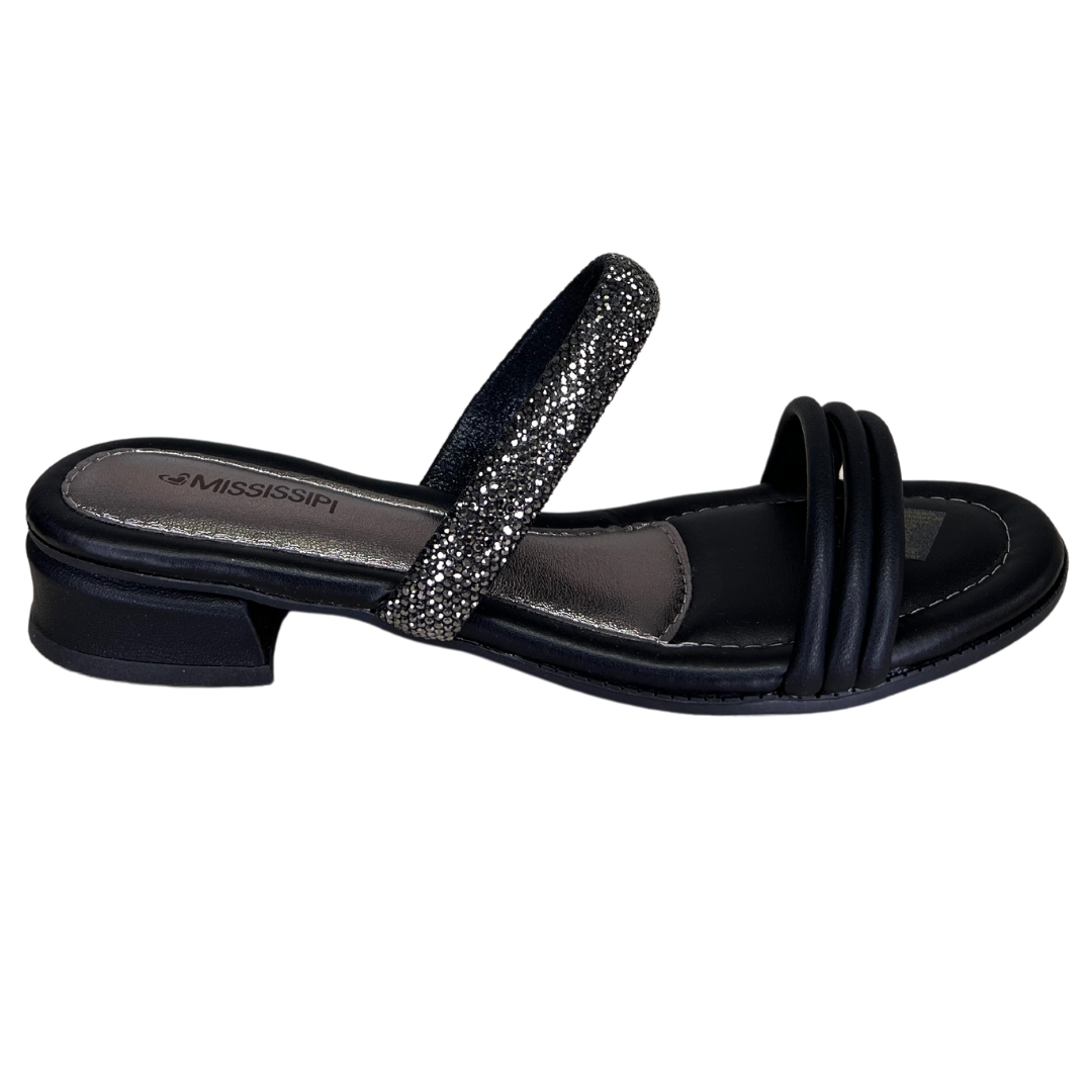 Chinelo Mississipi MB421 Strass Rives Preto