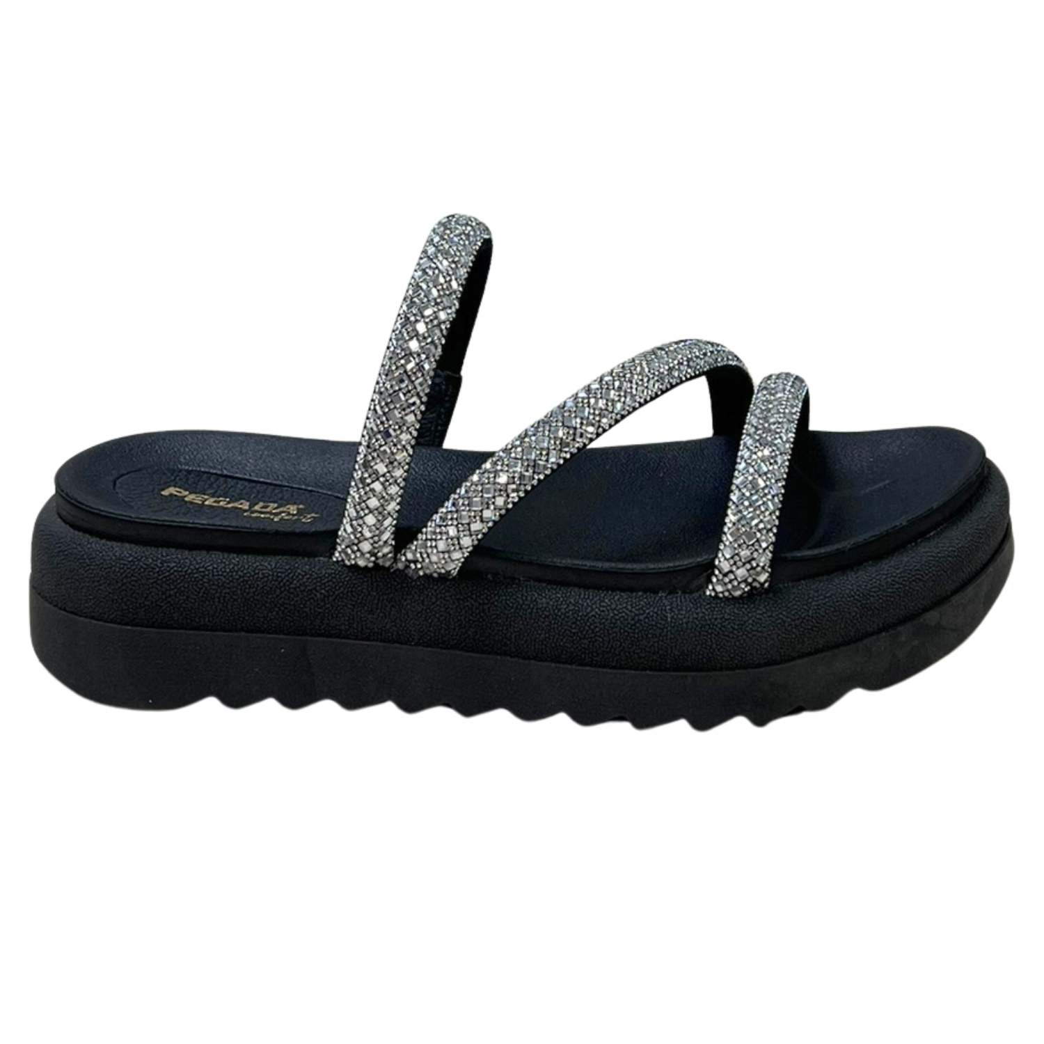 Chinelo Pegada 234454-01 Papete com Tira Strass
