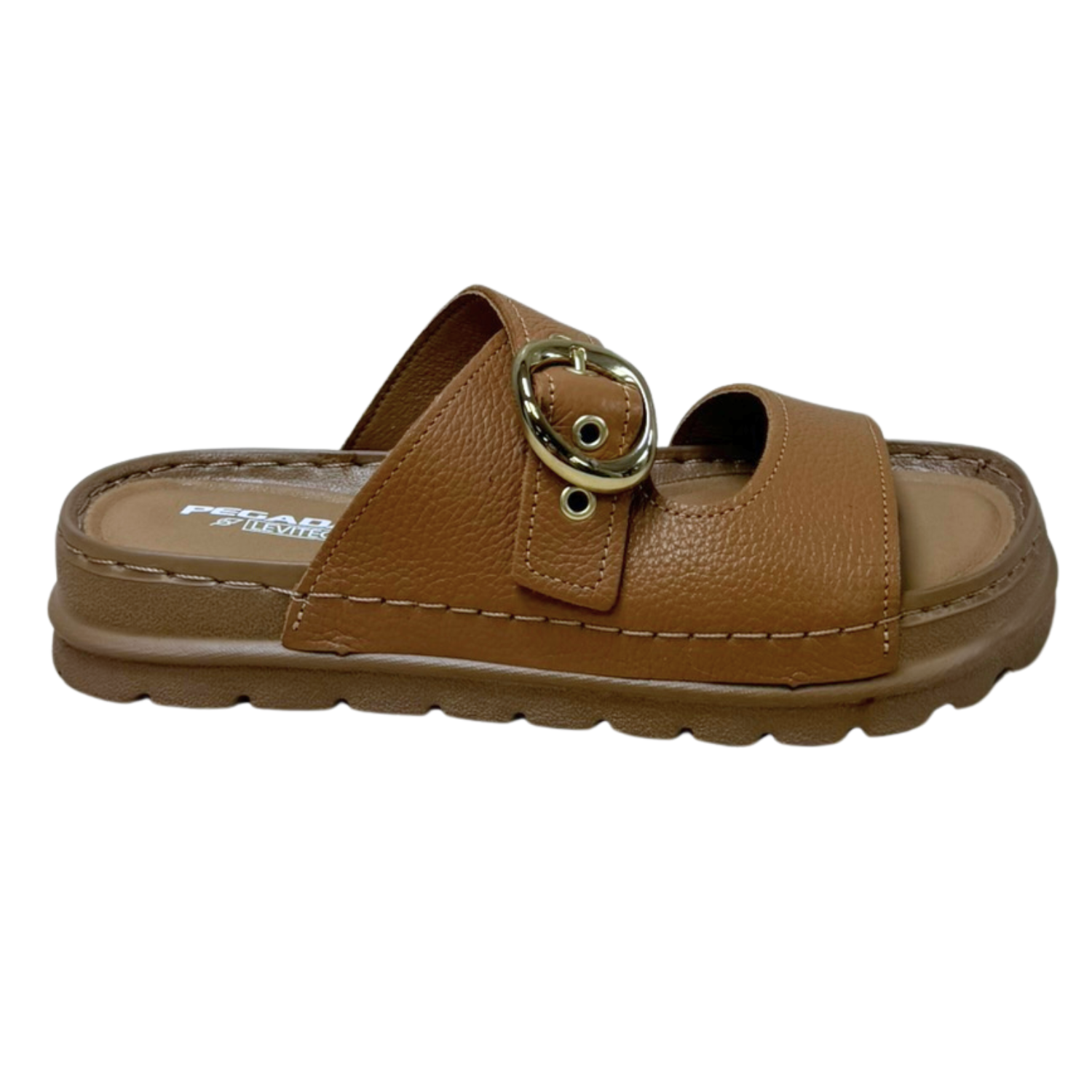 Chinelo Pegada 234701-02 Couro Natural Burnished Caramelo