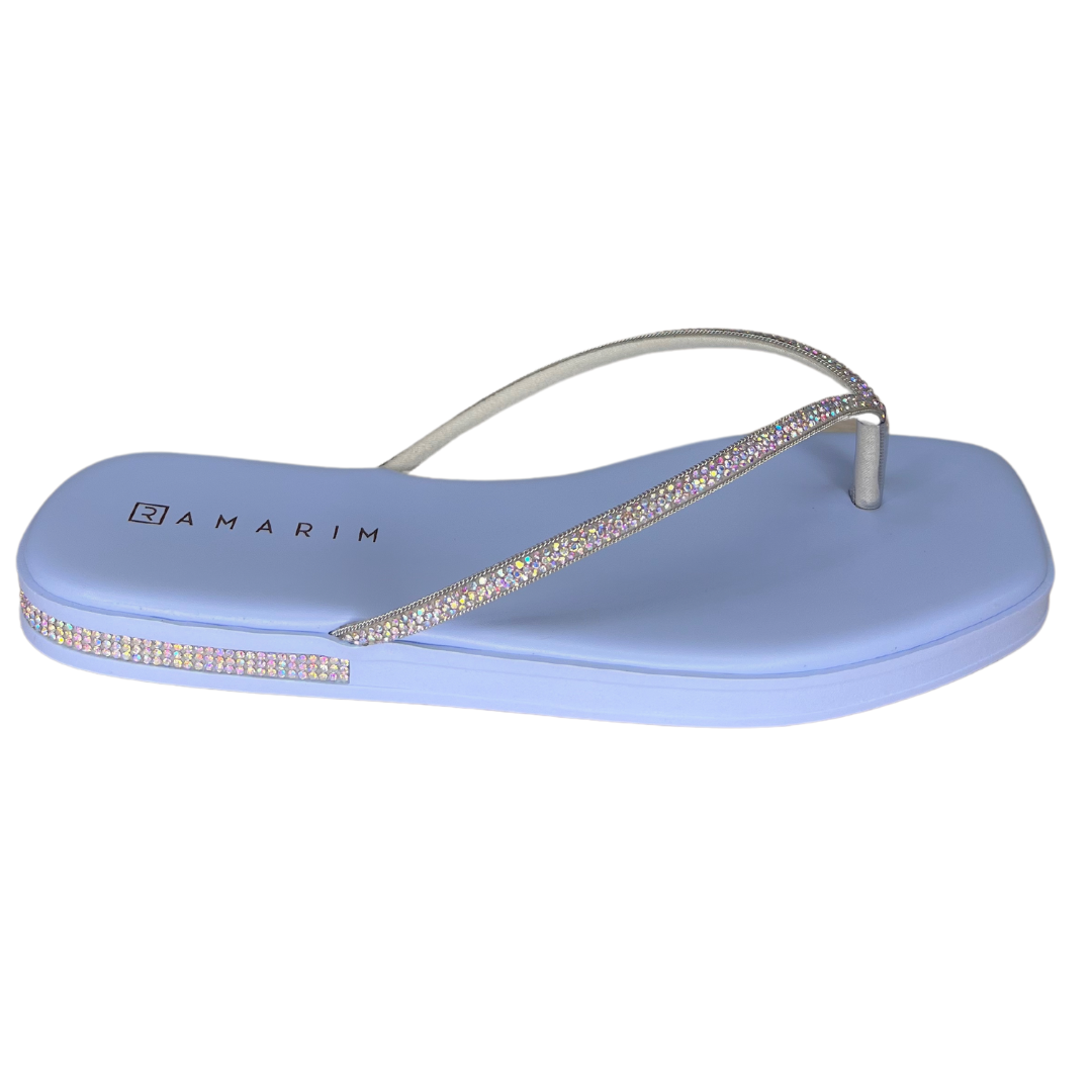 Chinelo Ramarim 249201 Tira meia Cana com Strass Azul Bebê