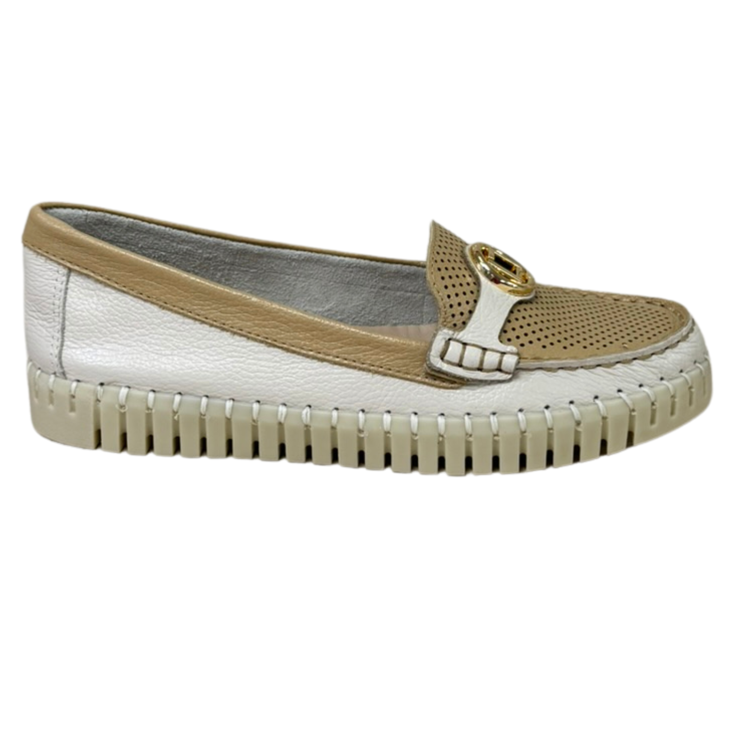 Mocassim Luz da Lua 60130038 Couro Natural New Ridge Panna