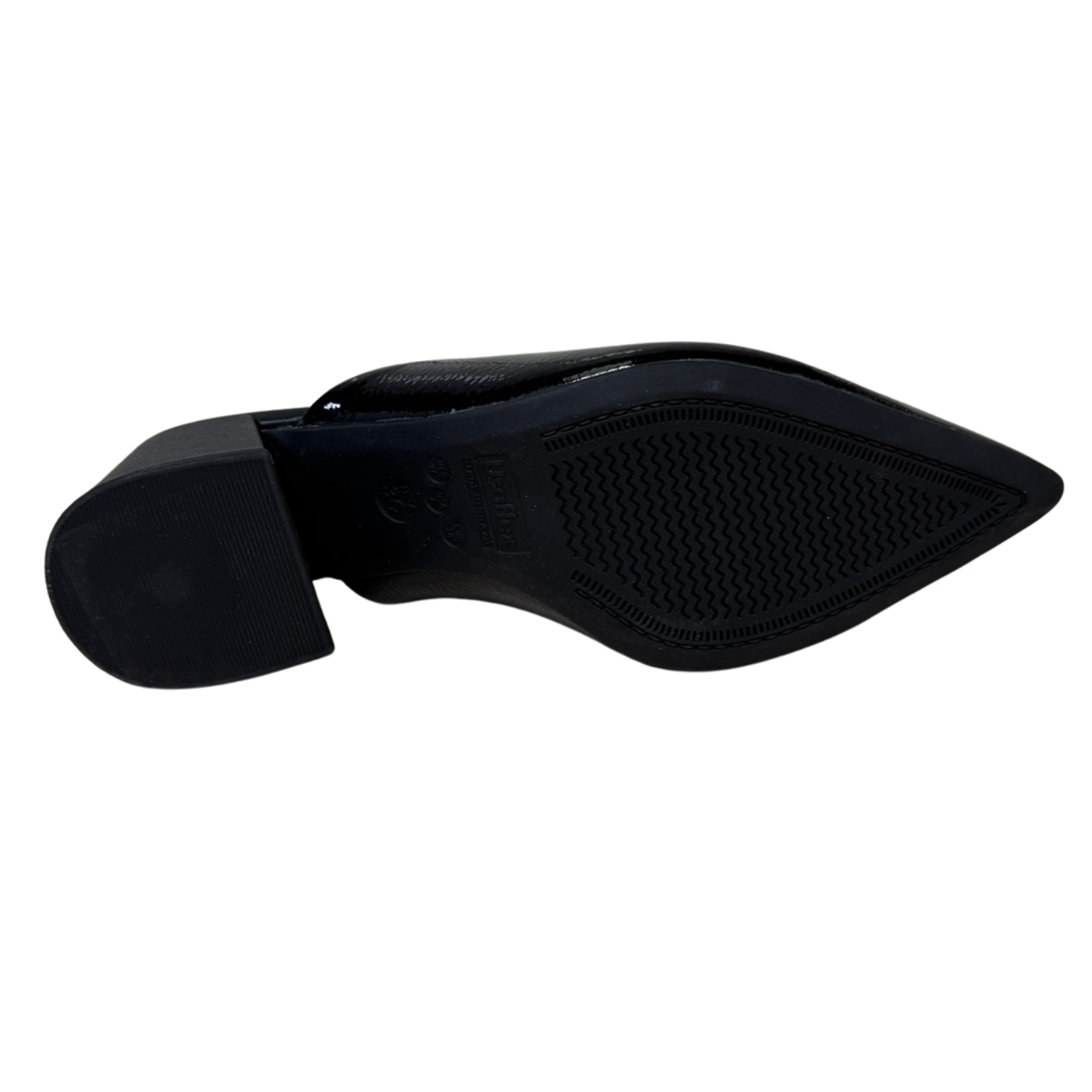 Mule Usaflex AK0207 Couro Natural Verniz Preto - Islen Calçados
