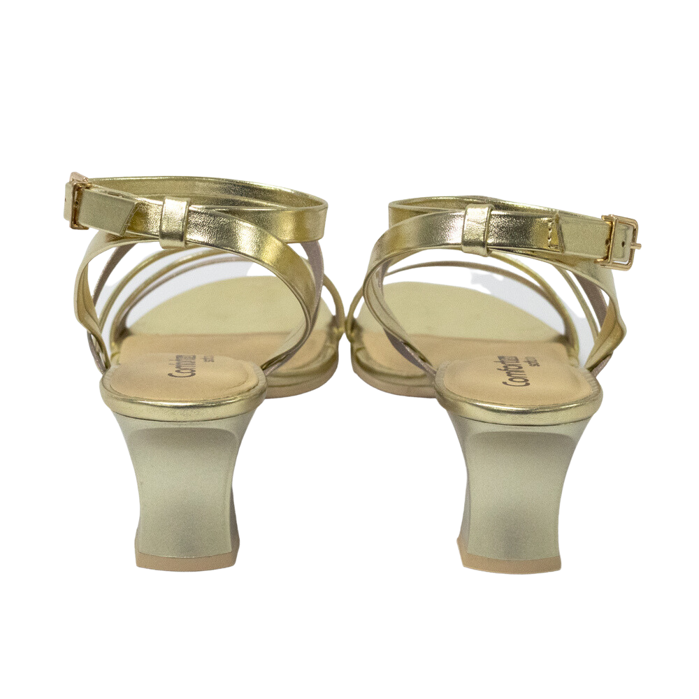 Sandália ComfortFlex 2359403 Shine Natural Dourada - Islen Calçados