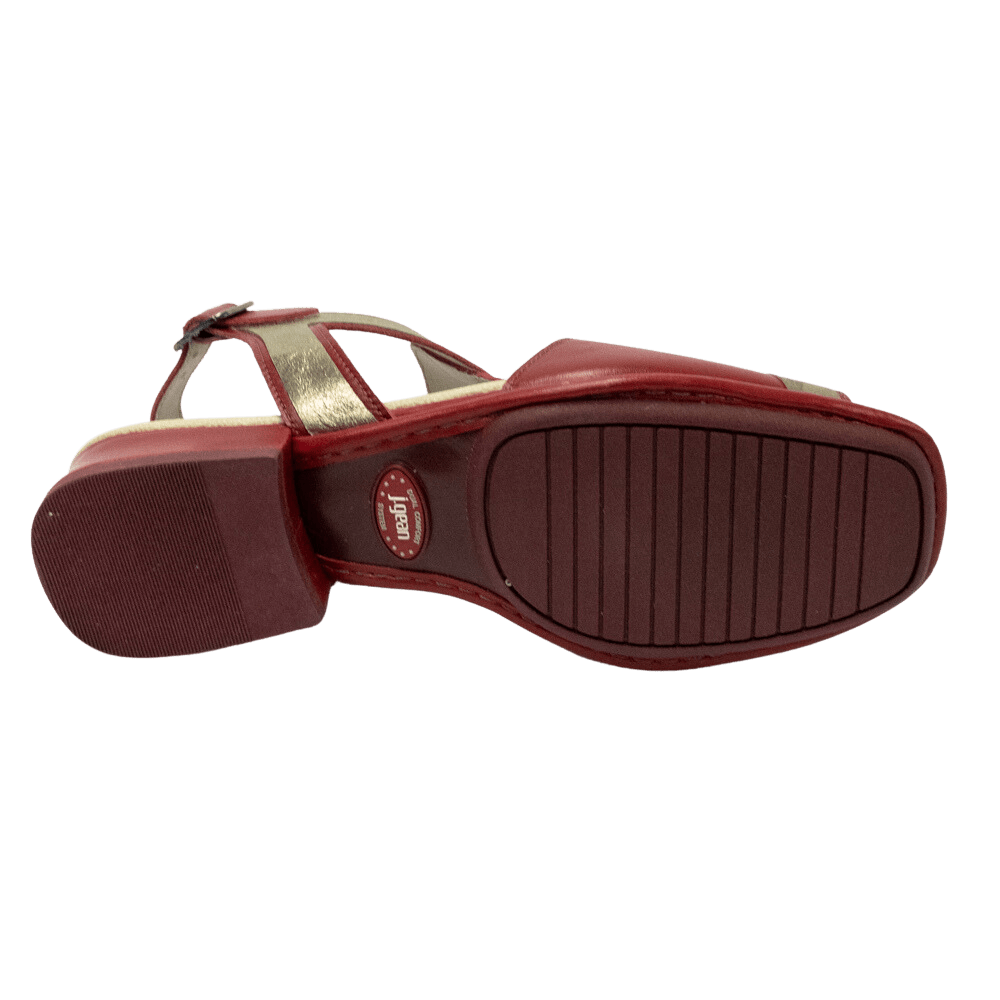 Sandália JGean EI0008 Couro Natural Vermelho - Islen Calçados
