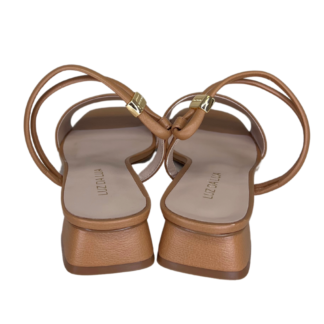 Sandália Luz da Lua 60670002 2 em 1 Couro Natural Amendoa - Islen