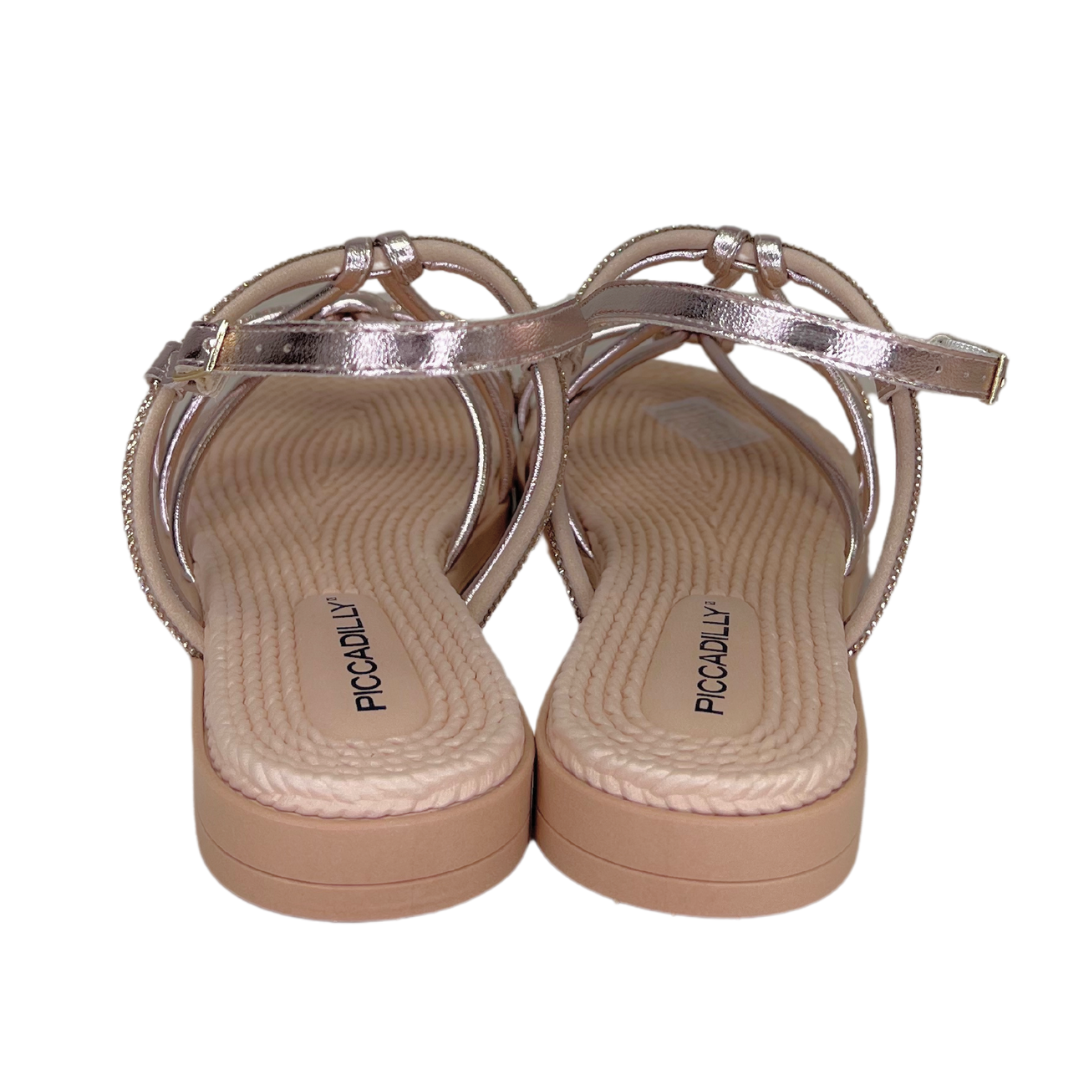 Sandália Piccadilly 513011-1 rasteirinha ouro Rose - Islen Calçados