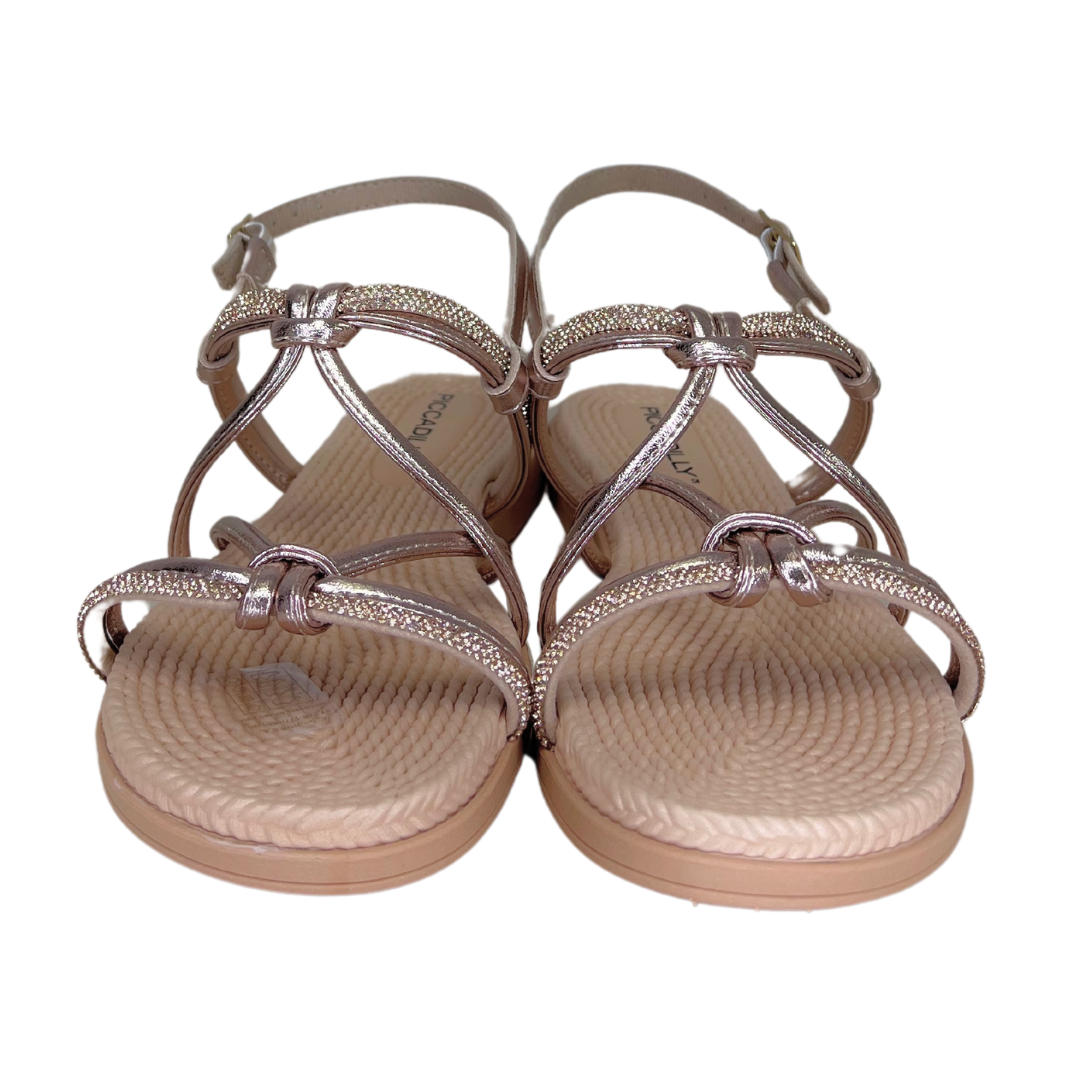 Sandália Piccadilly 513011-1 rasteirinha ouro Rose - Islen Calçados
