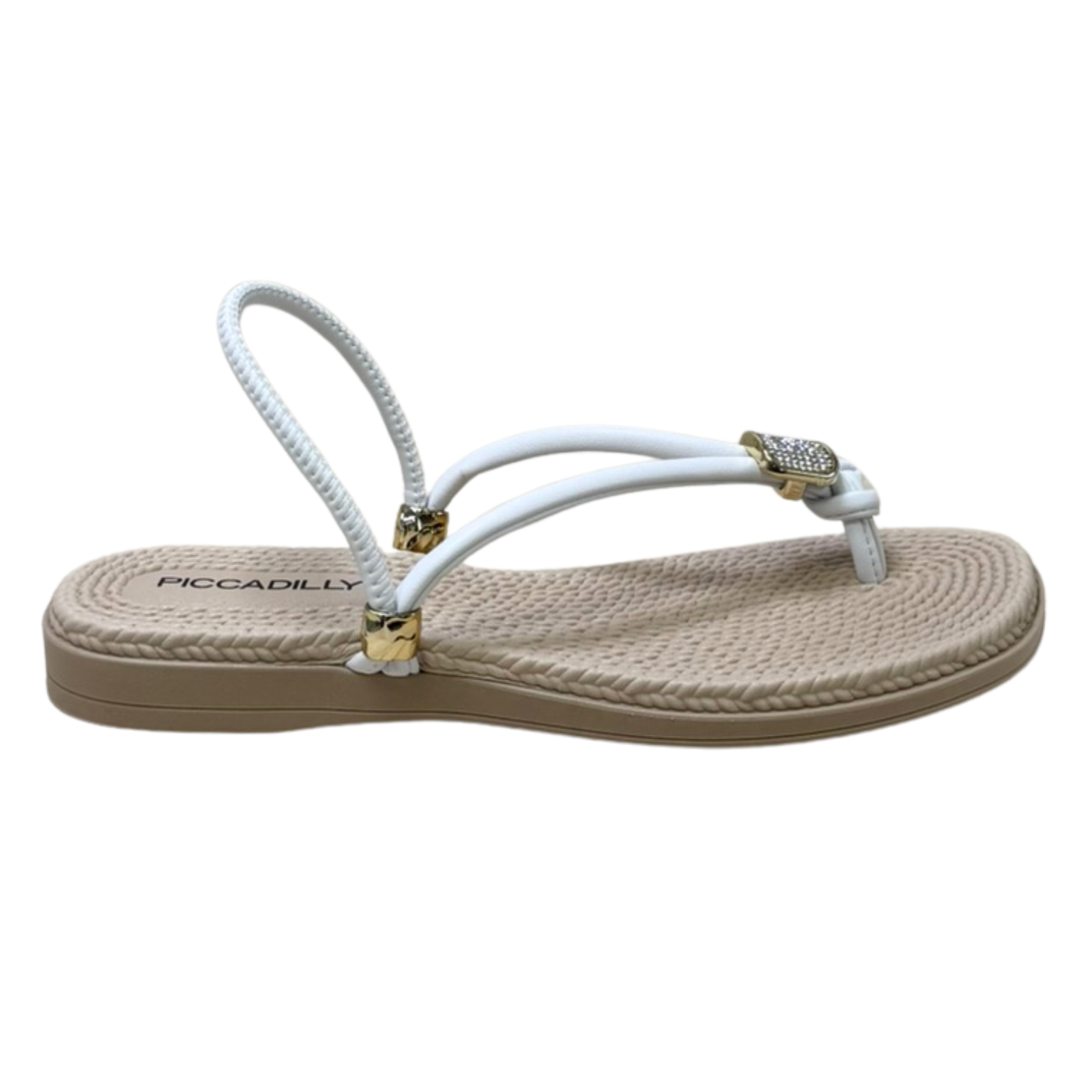 Sandália Piccadilly 513039 Rasteirinha 2 em 1 Branco