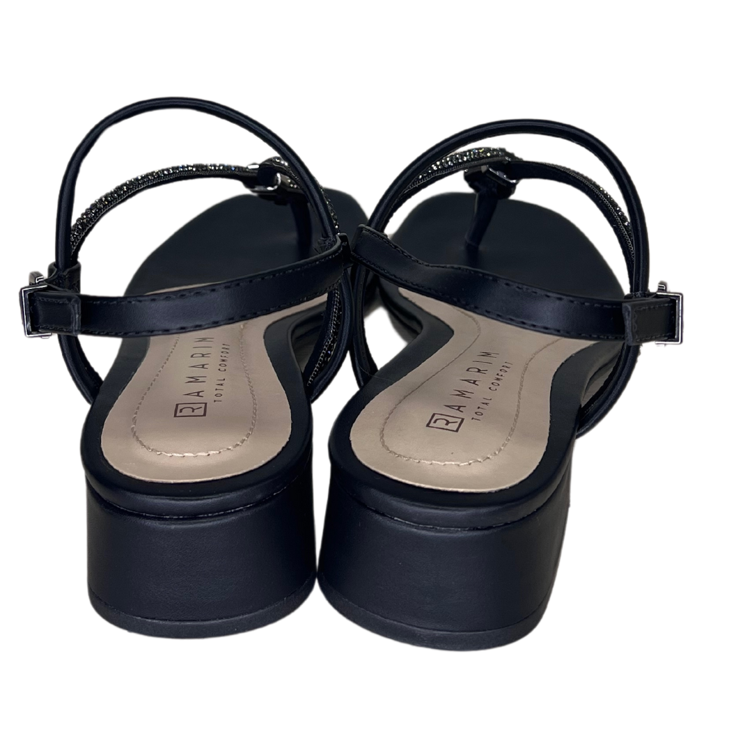 Sandália Ramarim 2448206 Napa Plus Strass Preto Islen Calçados
