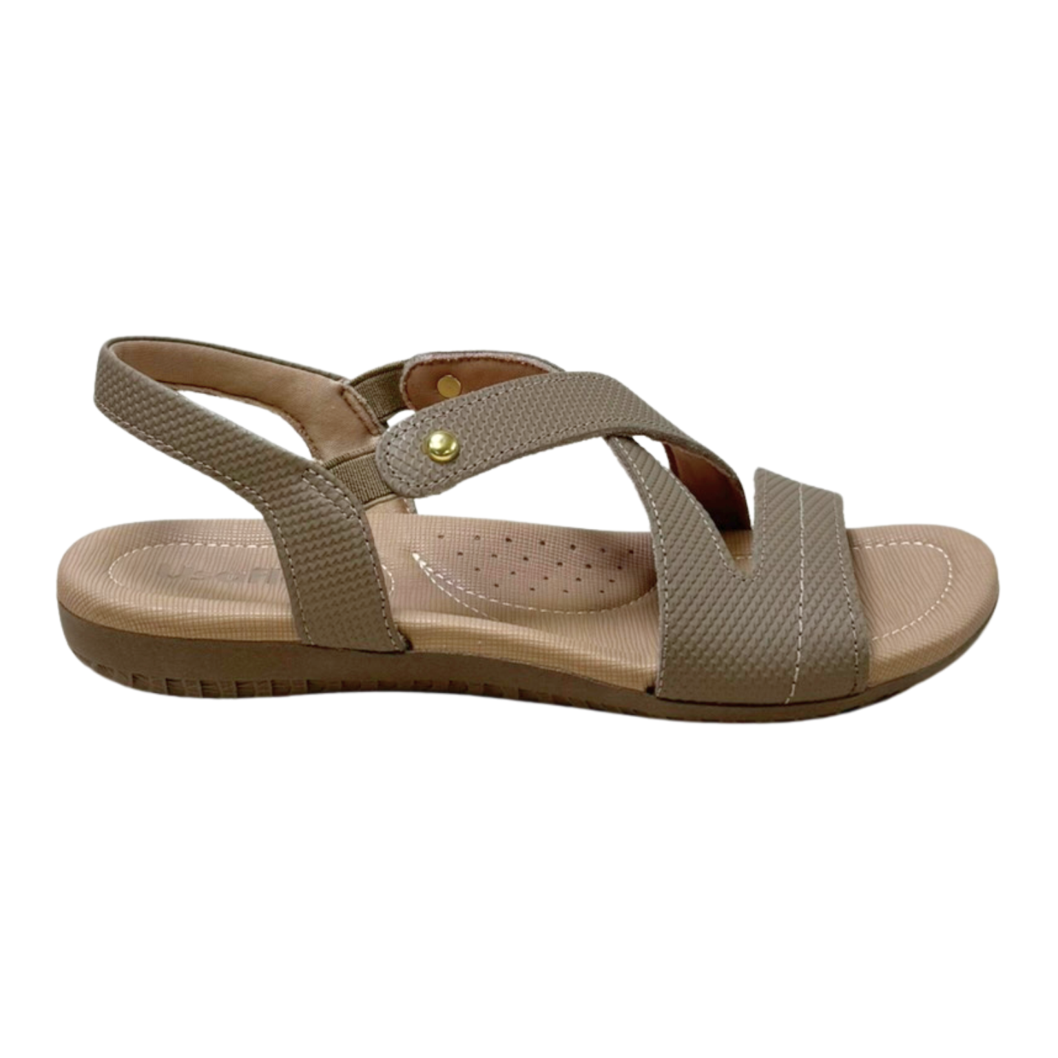 Sandália Usaflex R1804 Couro Natural Fendi Caramelo