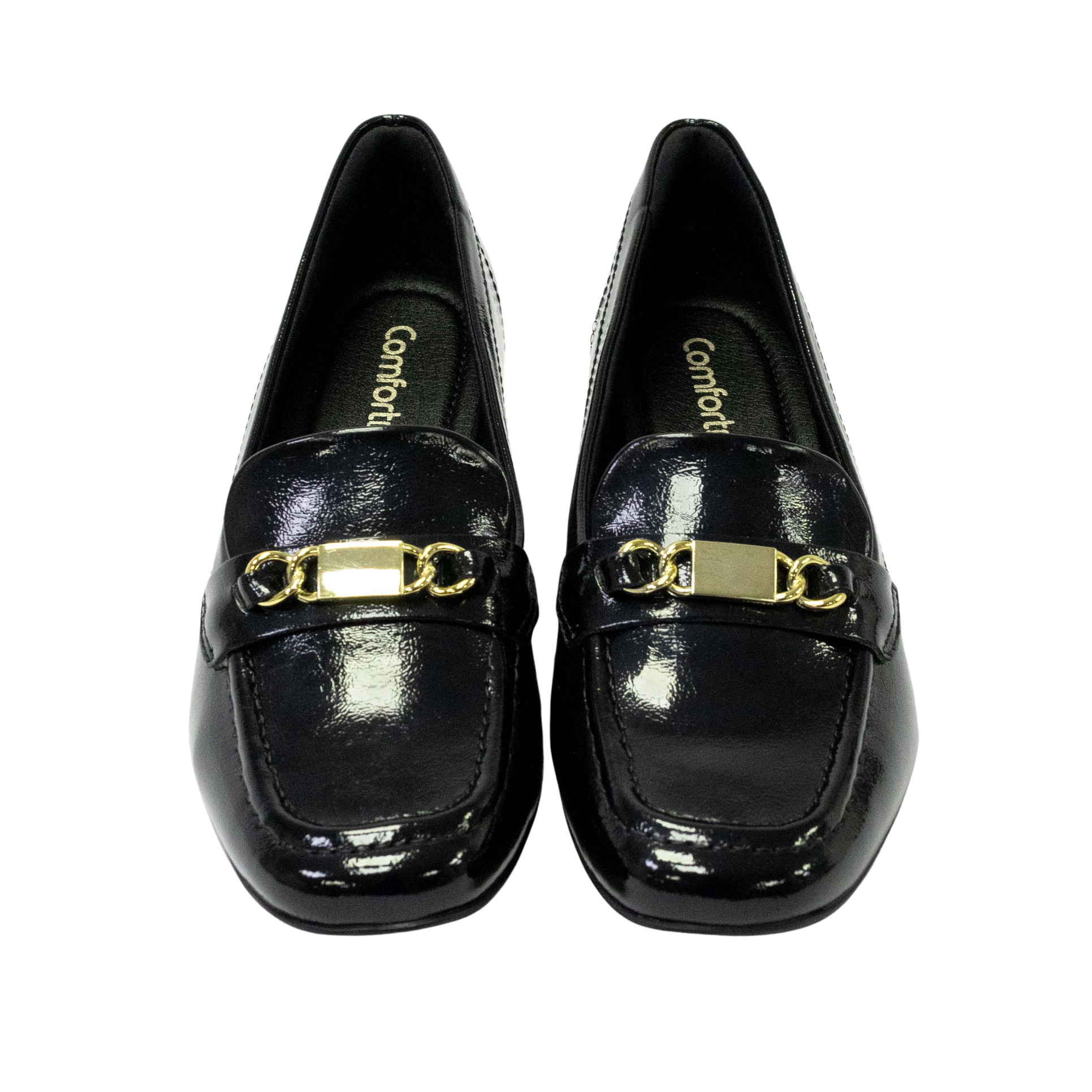 Sapato ComfortFlex 2495304 Verniz Show Preto - Islen Calçados