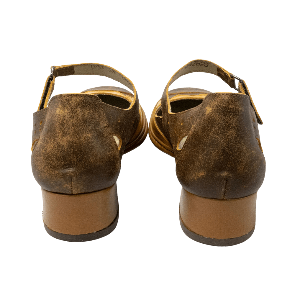Sapato JGean FD0010 couro natural Laranja - Islen Calçados