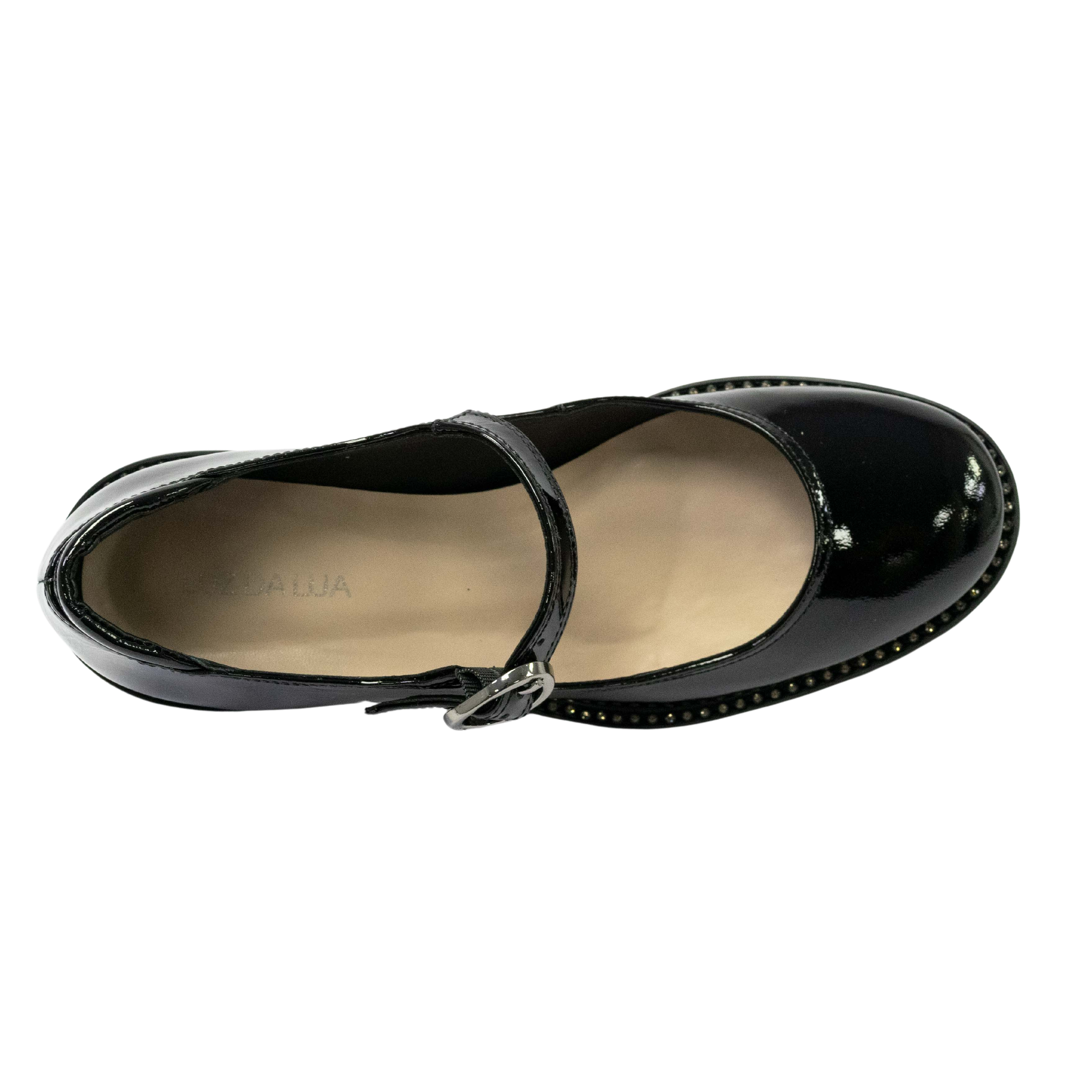 Verniz Sapato Feminino Boneca Preto Sapato Luz Da Lua 58610017