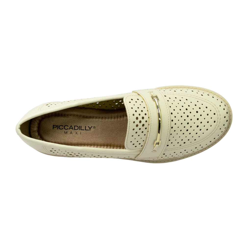 Libelice 白 Sapato Piccadilly 735021 Loafer Maxi Conforto Off White - Islen