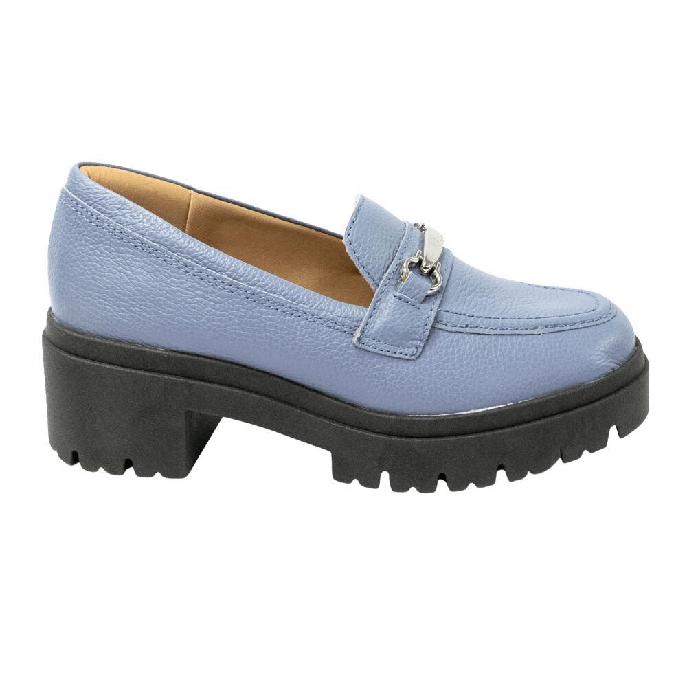 Sapato Usaflex AJ0904 Loafer em couro natural Azul Retro