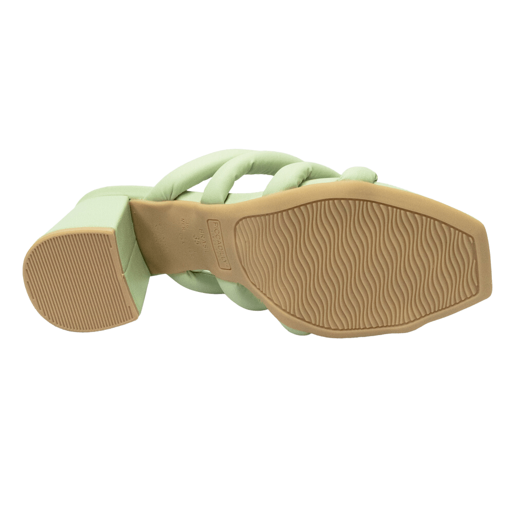 Tamanco Piccadilly 626022-8 Derby Soft com salto Bloco Verde Claro