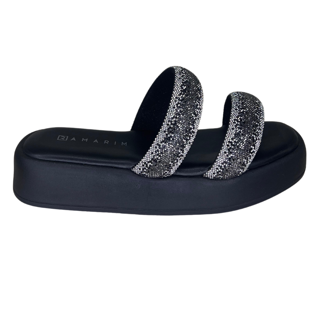 Tamanco Ramarim 2439207 Papete com Strass Preto