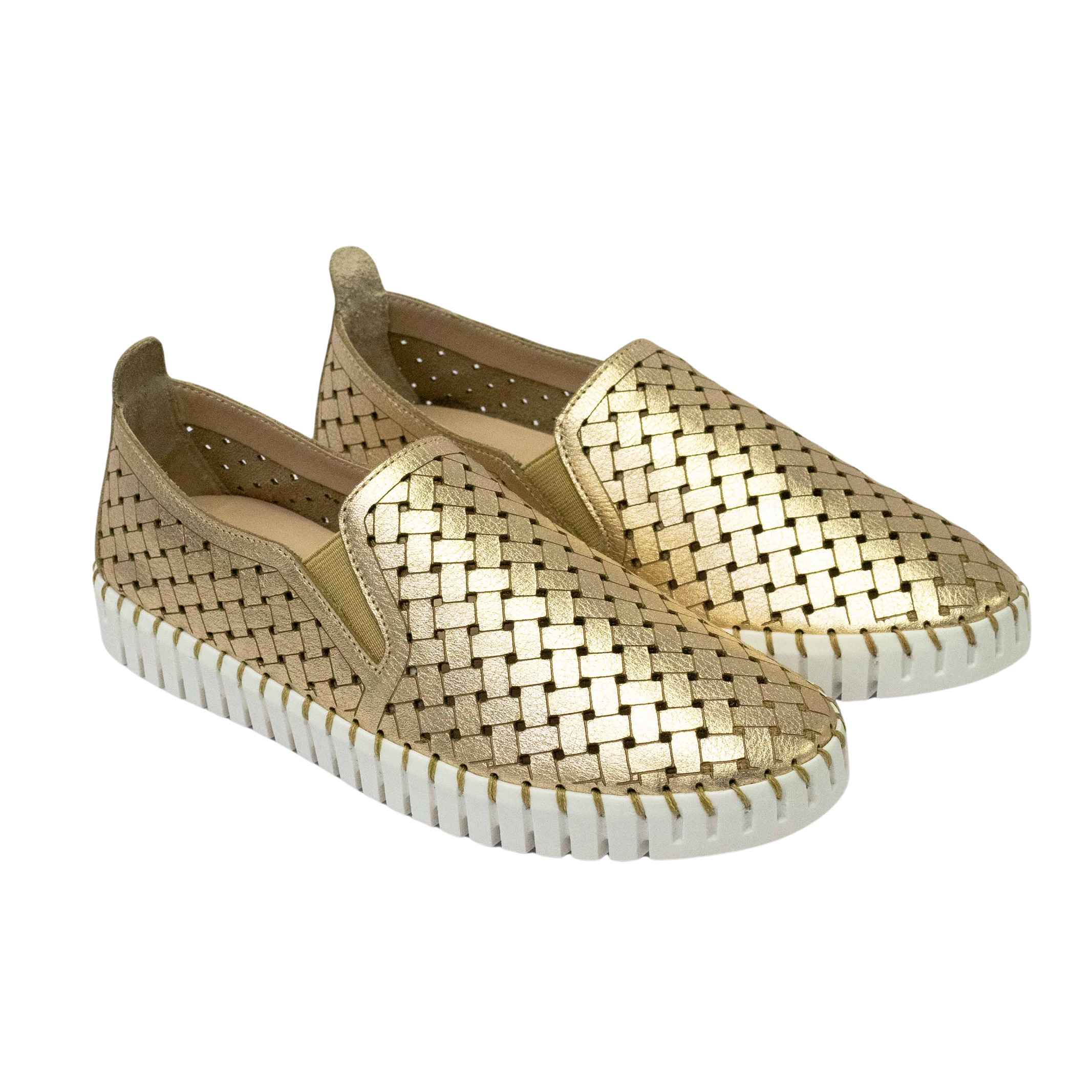 Tênis Luz da Lua 60130024 Slip On em couro natural Toscana 