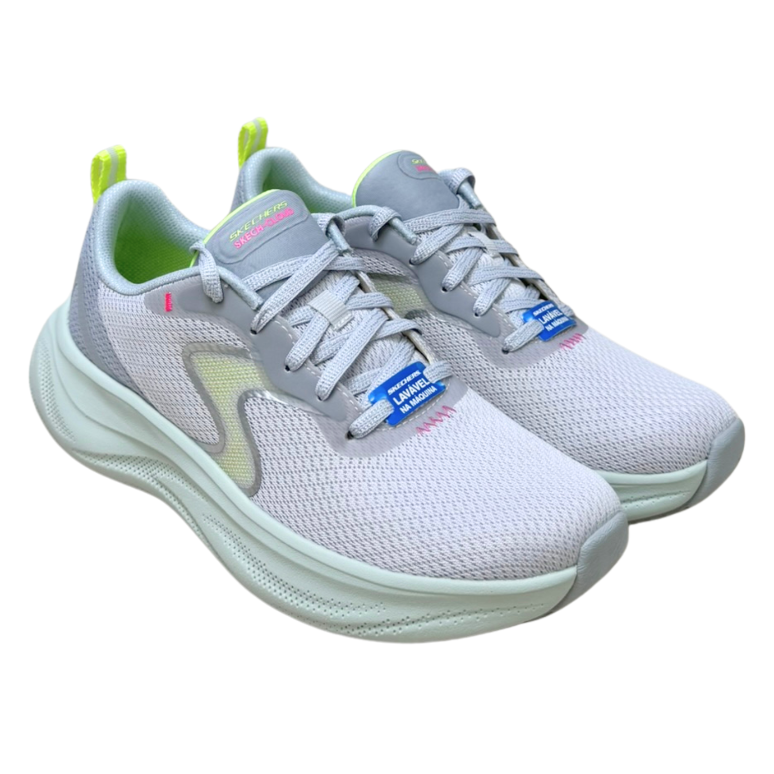 Tênis Skechers 150562 Skech Cloud Smooth Wave Cinza Claro - Islen