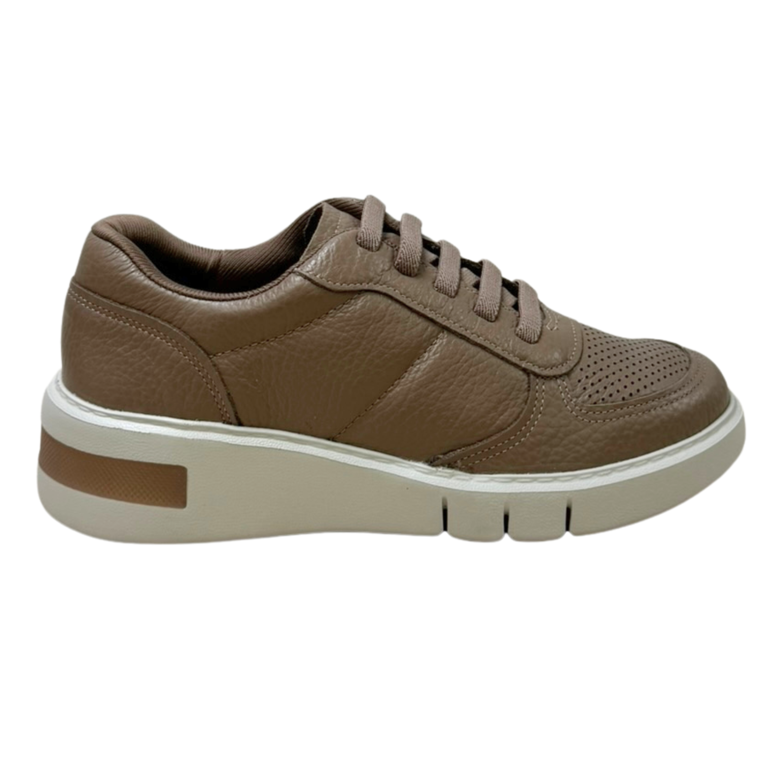 Tênis Usaflex AM0100 Couro Natural Fendi