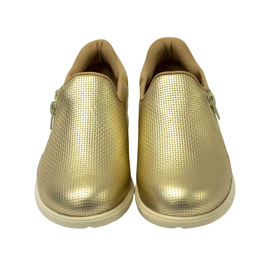 Tênis Usaflex MM1801 Couro Natural Dourado Islen Calçados