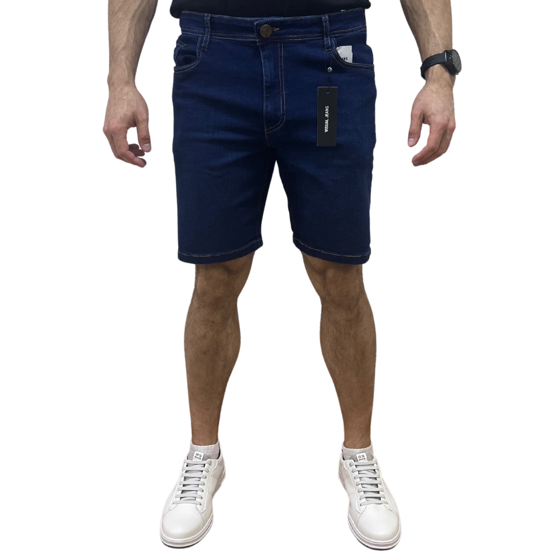 Bermuda Visual 51145 Jeans Masculina Marinho