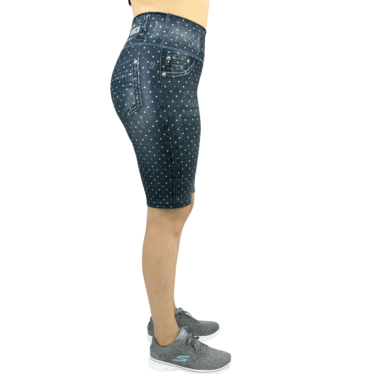 Bermuda Rola Moça 10235 Ciclista Fake Jeans Reversivel 2 em 1