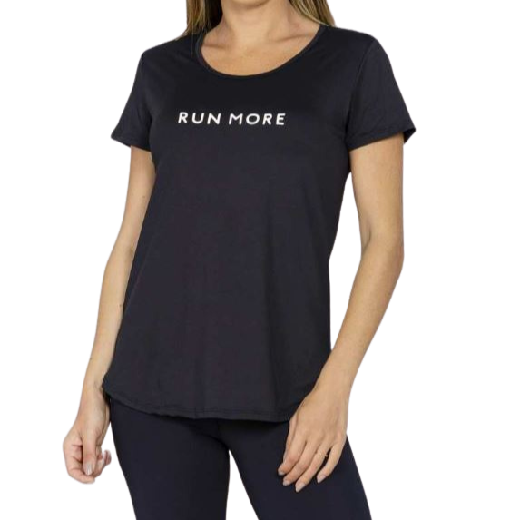 Blusa Run More 01625 Alongada em tecido Fly Preto